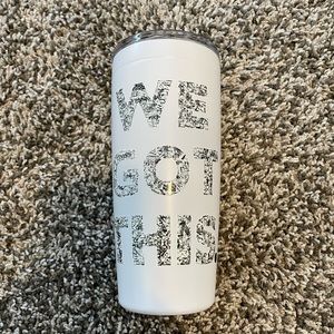 We got this cancer awareness travel mug